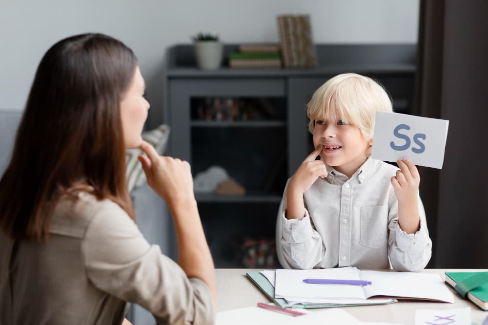 In-home pediatric speech therapy session focused on communication and connection